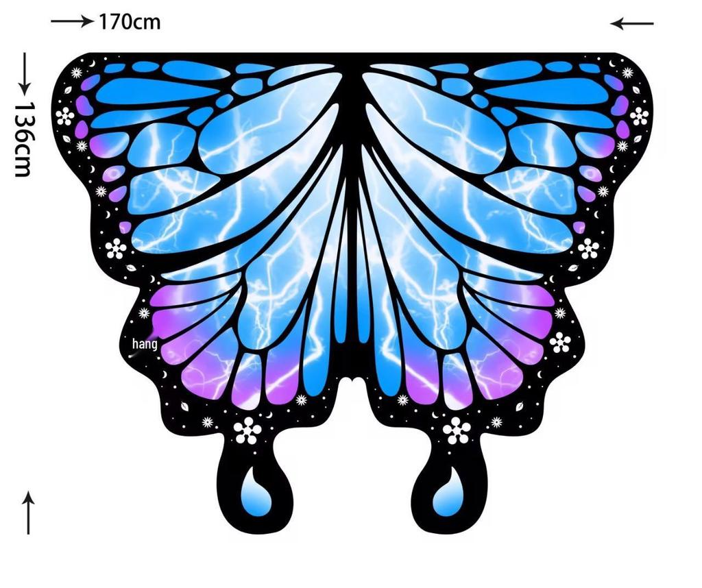 Butterfly Cloak Gradient Halloween Dance Shawl Wings