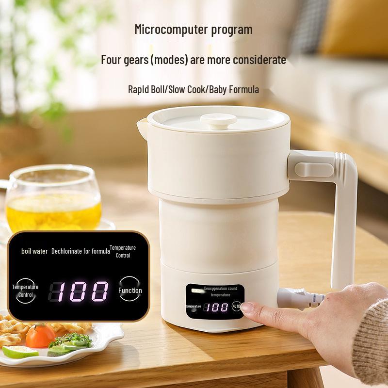 Portable Silicone Folding Electric Kettle - Compact Travel Water Boiler with Stainless Steel