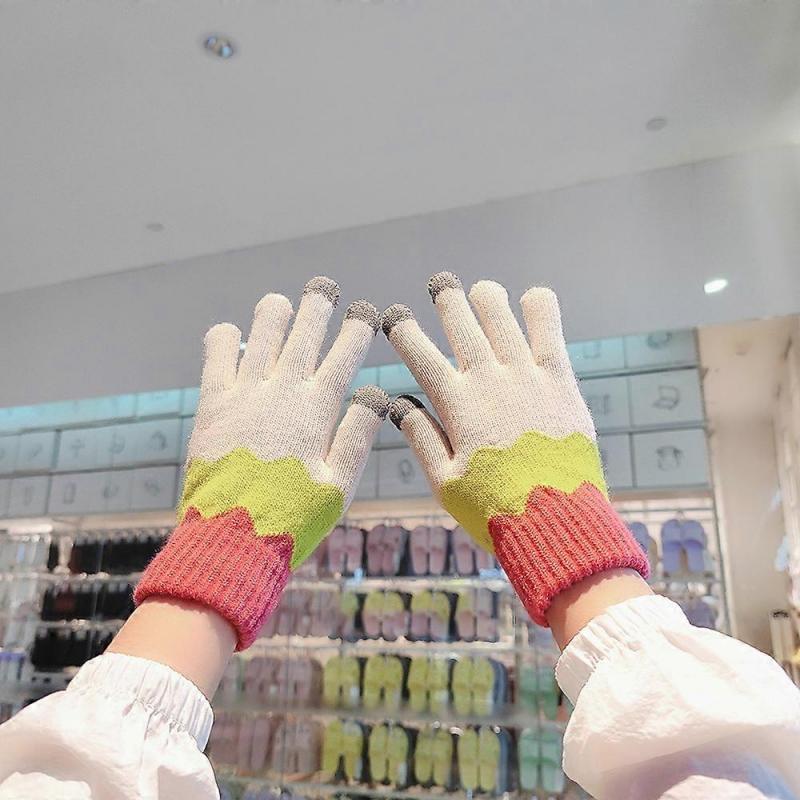 Rękawiczki zimowe, pięciopalcowe, minimalistyczne i wyrafinowane, ciepłe rękawiczki, unisex