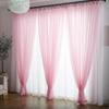Solid Color Semi Transparent Voile Sheer Tulle Curtains Rod Pocket Colorful Curtains for Bedroom and Living Room