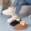 Foreign Trade New Large Size Velvet Warm Thick-soled Snow Boots Women's Cross-border Rivets and Foot Color Matching Short Tube Thickened Cotton Shoes