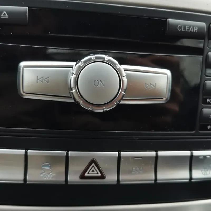 Car Multimedia Volume Radio ON Button Cover Trim Sticker Decal For Mercedes Benz A B C E GLA CIA ML GL SLK  W176 W246 W204 W212