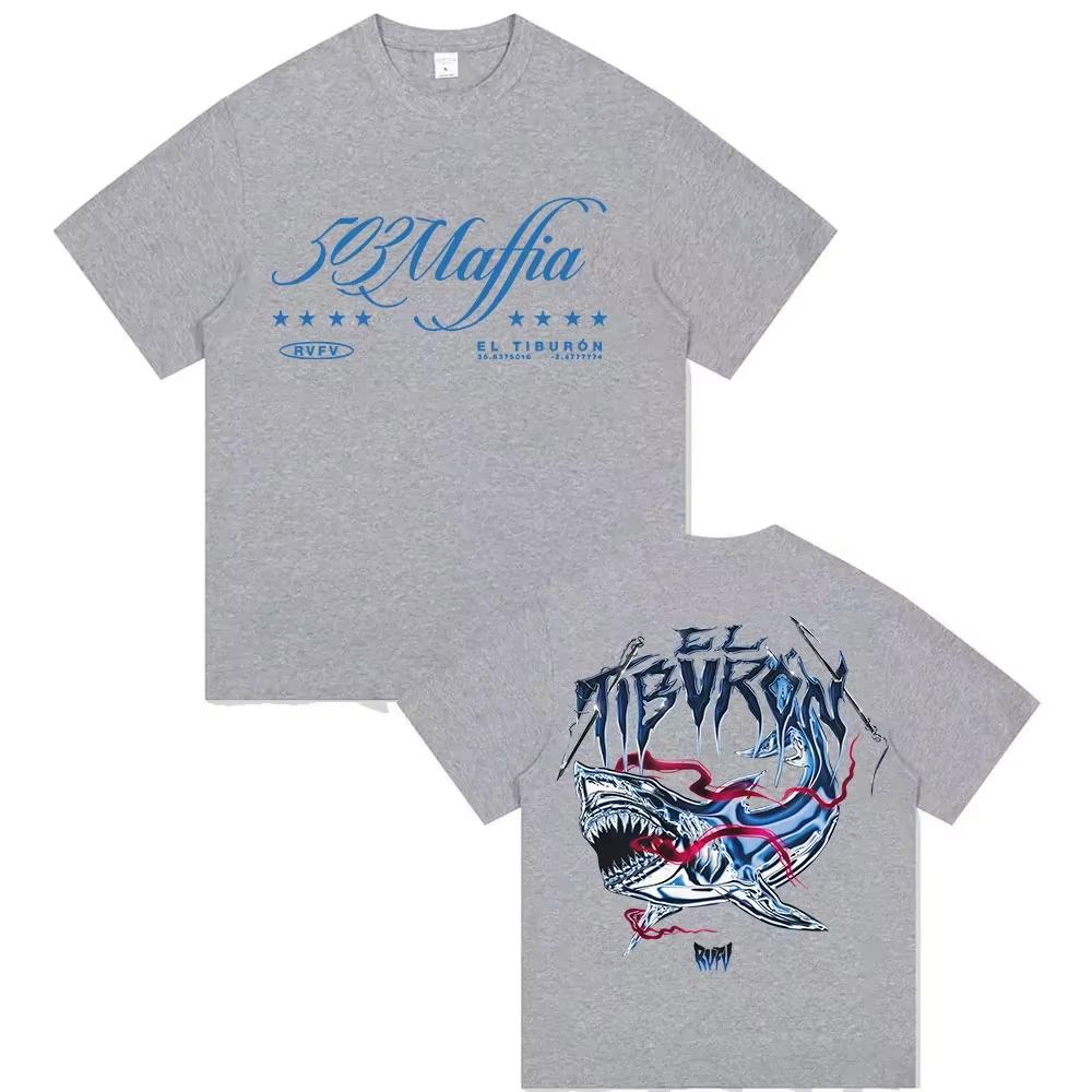 2026 Rap Artist RVFV EL TIBVRON T-shirt for Men and Women, Retro Style, High-Quality Fashion Hip-Hop, Pure Cotton T-shirt