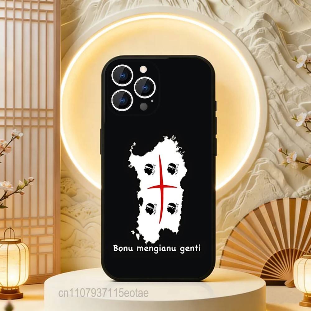 Flag of Sardinia COOL Phone Case For iPhone 17,16,15,14,13,12,11,Pro,Max,Plus,E,Air,Mini Protective Black Cover