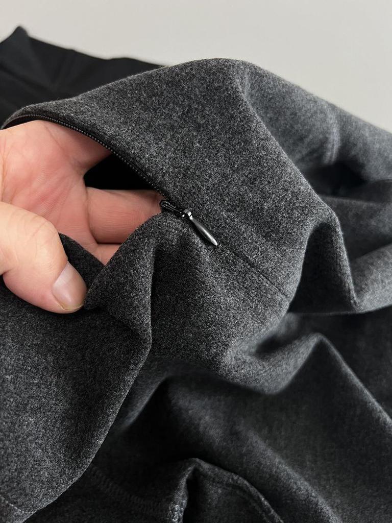 Dámské přiléhavé elastické tričko svetr s dlouhým rukávem se stojáčkem a skrytým zipem