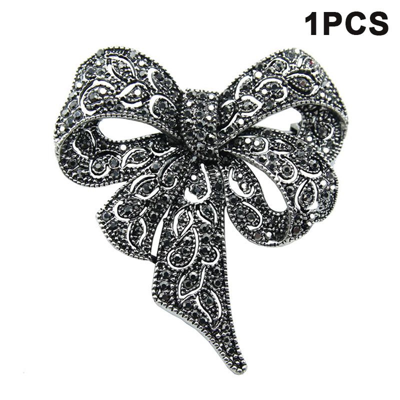 Luxury Rhinestone Bow Brooches For Women Unisex Knot Pins Event Party New Vintage Gifts Backpack Decoration Clothes Accessories