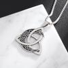 Irish Trinity Knot Celtic Moon Necklace Men Women Stainless Steel Vintage Triquetra Lucky Amulet Jewelry