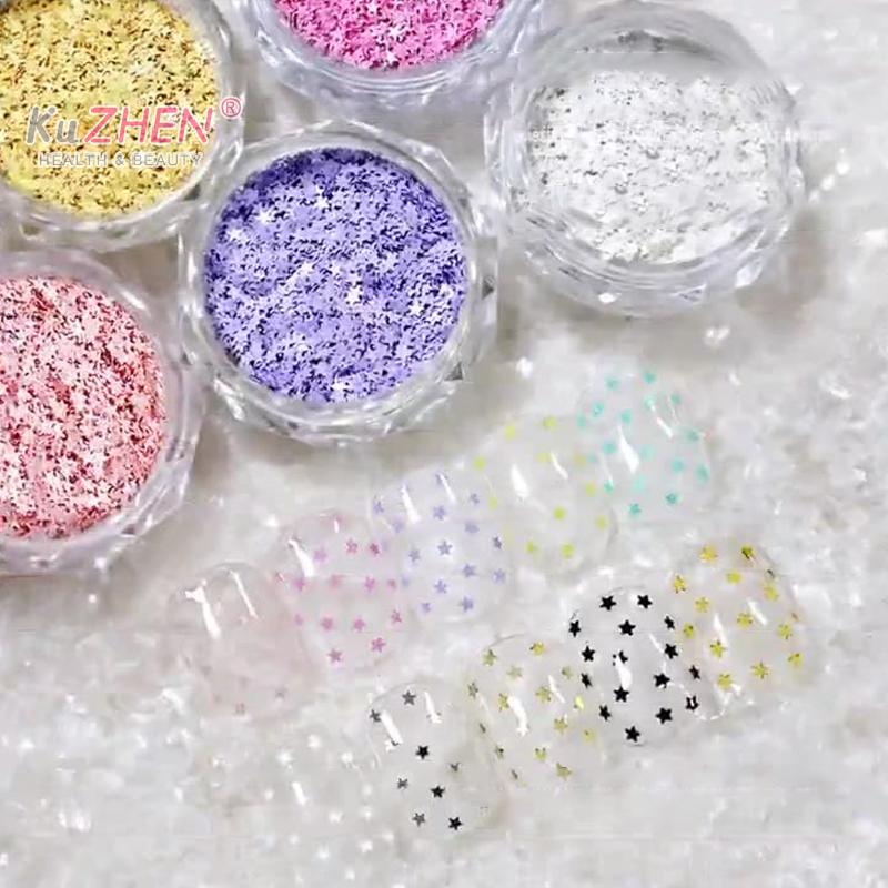 1 Glas Glitzer 1mm Mini Funkelnder Stern Nagelglitzer Funkelnde Nageldekoration Nagelstudio Design Niedliches Accessoire DIY Nagelkunst Design