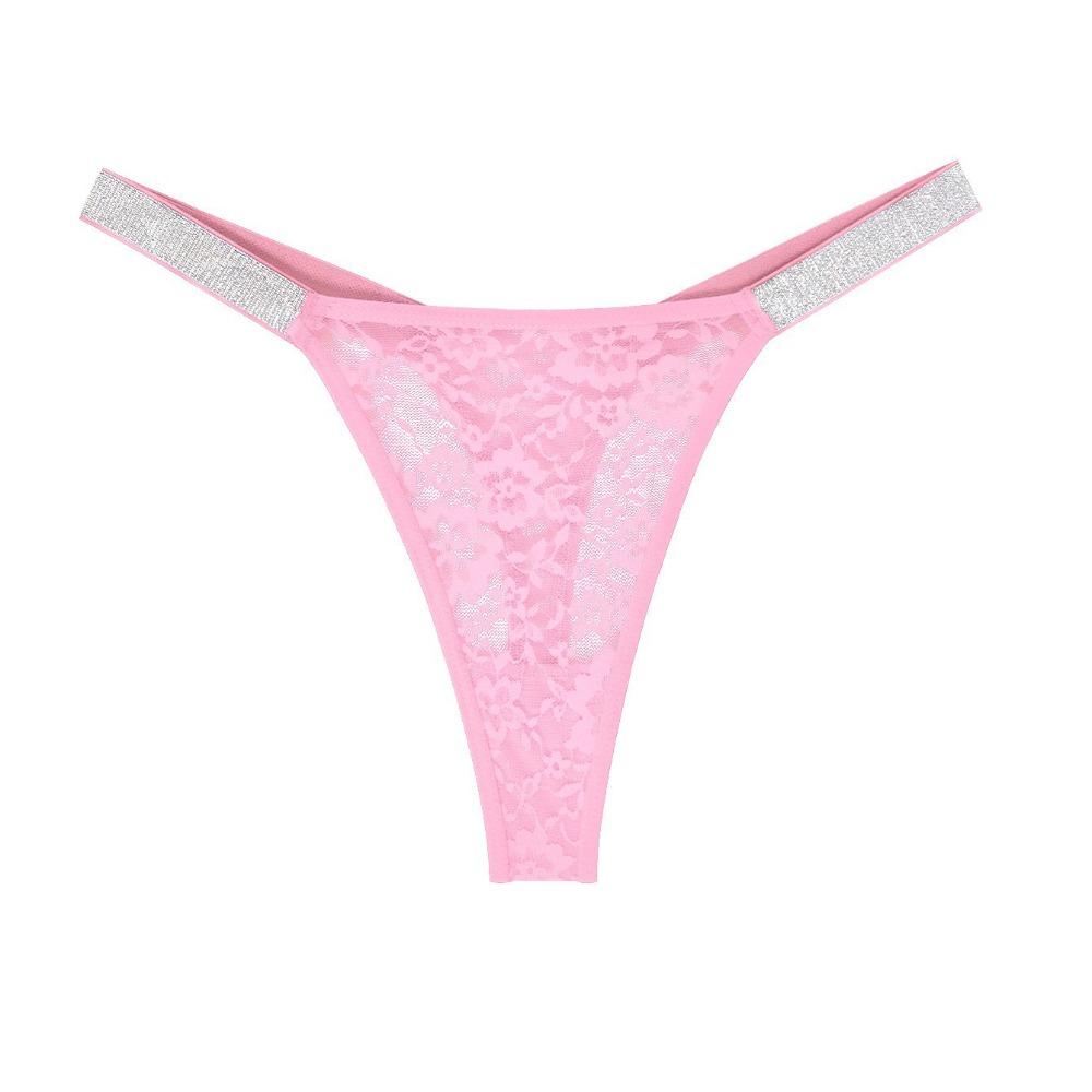 Lingerie Rhinestone Belt Women's Thongs Mesh Hollow Out Lace Thongs Low Waist Underwear T-back Briefs Hot Wife Gift