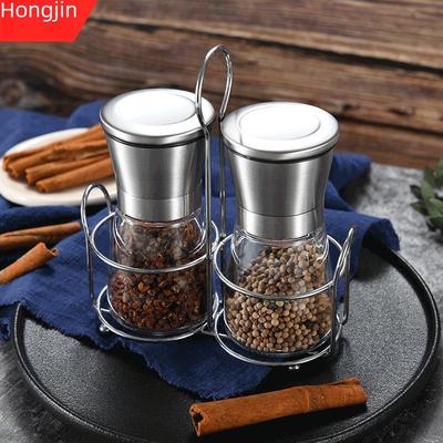 Macinapepe in acciaio inox e vetro - utensile da cucina manuale per pepe nero