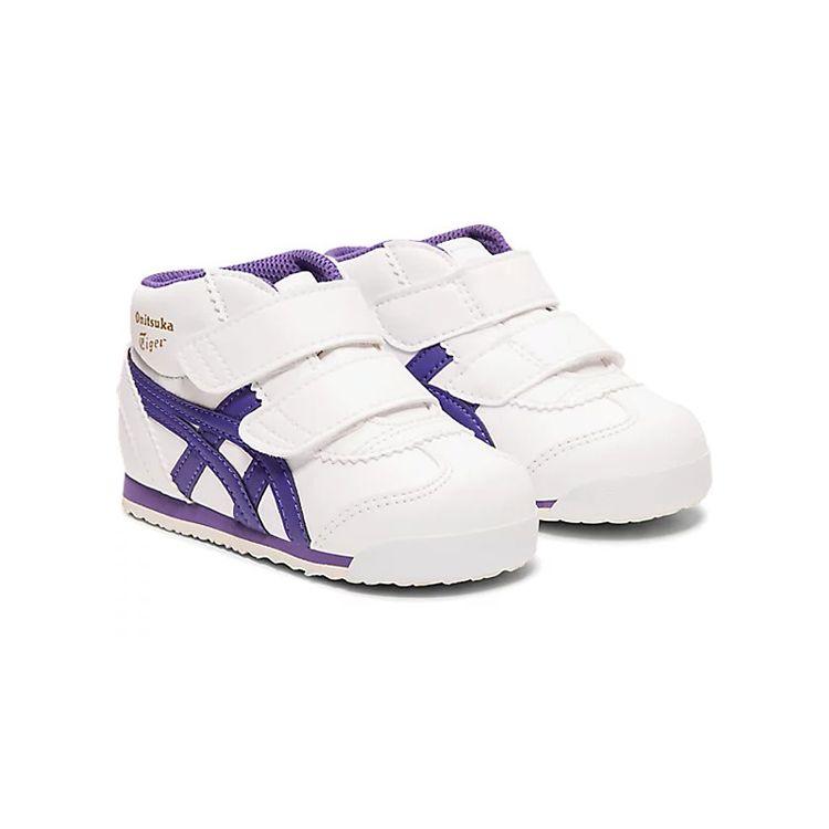 ONITSUKA TIGER Mexico Mid Runner Comfortable Durable Mid-Top Running Shoes Baby Sneaker White Purple 1184A001-102