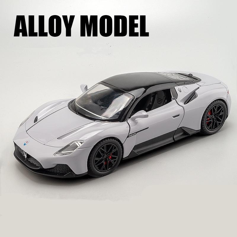 1/24 Maserati MC20 Cabrio Alloy Racing Car Model Diecast Metal Sports Car Vehicle Model Simulation Sound and Light Kids Toy Gift