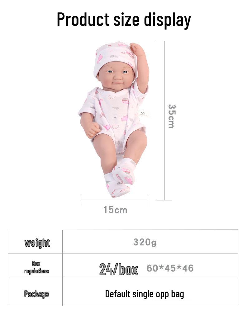 35cm Crying Silicone Reborn Baby Doll with Multiple Expressions - Realistic Children's Toy Gift