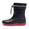 New Men's Medium Tube Rain Shoes Non-slip and Waterproof Fashion Rain Boots Rubber Shoes Work Water Boots Fishing Short Tube Water Shoe Cover Shoes