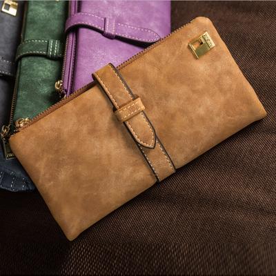 Portafoglio da donna Portafogli firmati di marca con pochette fermasoldi in pelle nabuk opaca vintage solido
