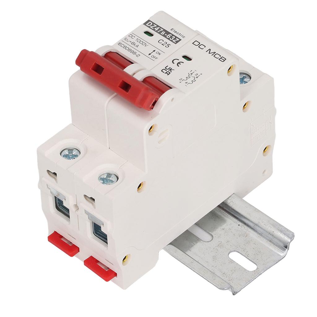 DC Circuit Breaker Short Circuit Protection Modular Circuit Breaker with DIN Rail 2P 1000V 25A
