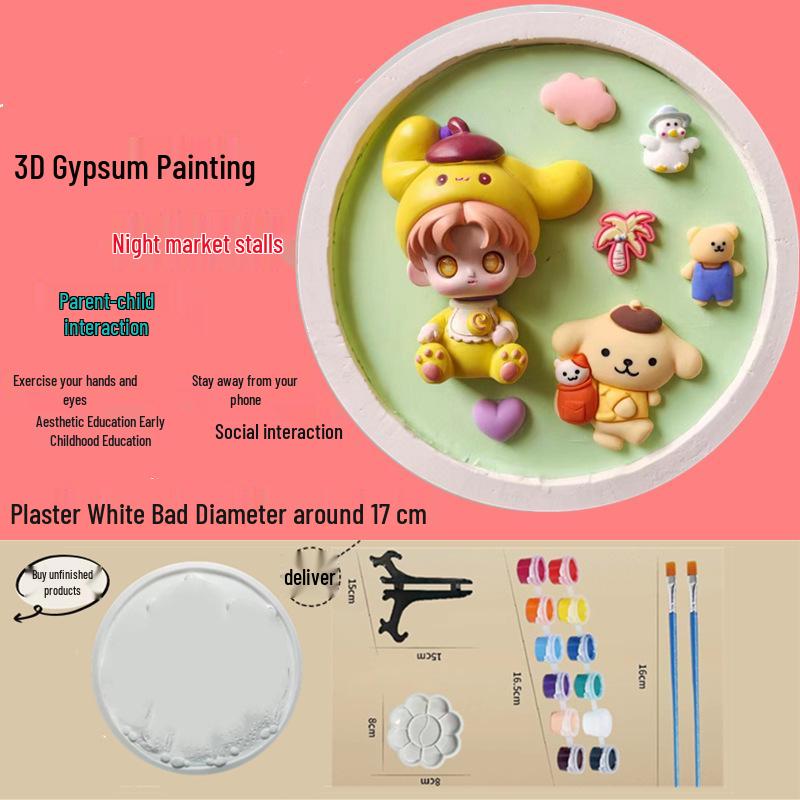 

DIY Graffiti Plaster Plate & Doll Painting Kit for Kids