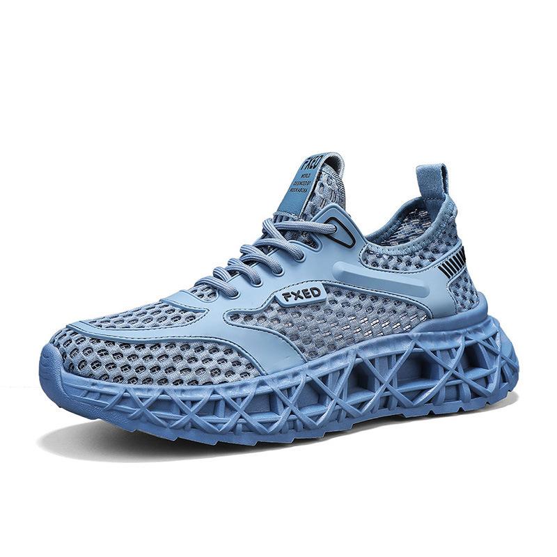 Men's shoes summer new hollow breathable mesh shoes low-top young students outdoor walking trend casual sports shoes