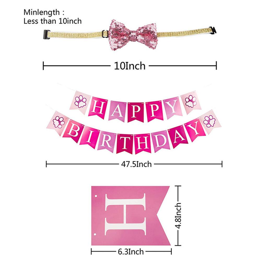 Happy Birthday Pet Holiday Products for Dogs Cats Mascotacs Accessories Party Cosplay Dog Cat Birthday Hat Bandana Bow Tie Set