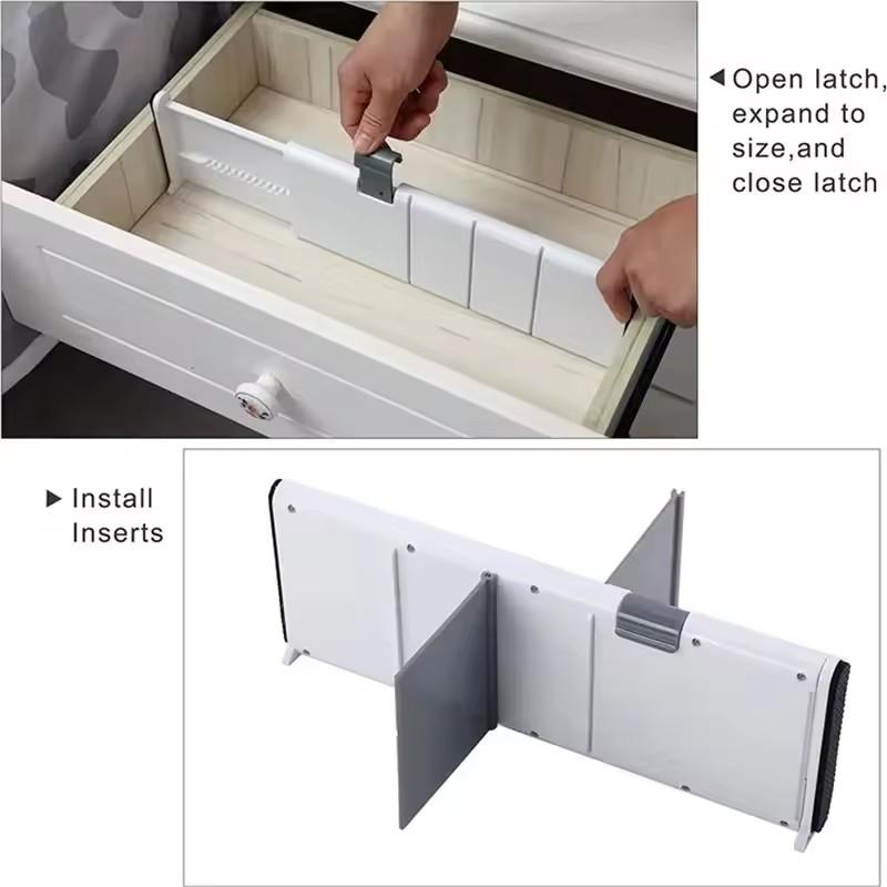 Drawer Dividers Organizer Retractable Adjustable Storage Drawer Partition Holder Clapboard Kitchen Organizer Household