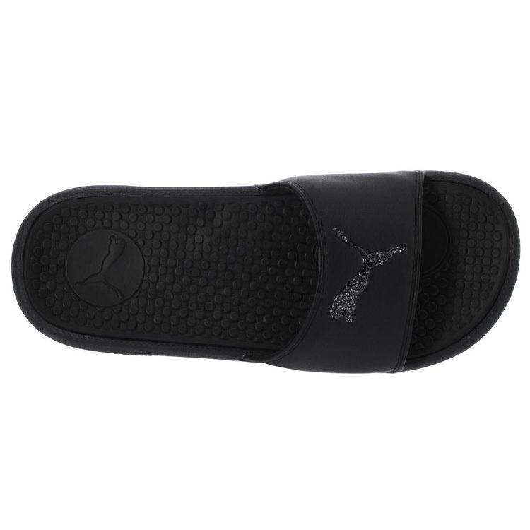 Puma Cool Cat Lightweight Rubber Slide Sandals Women Footwear Black Silver 371017-02