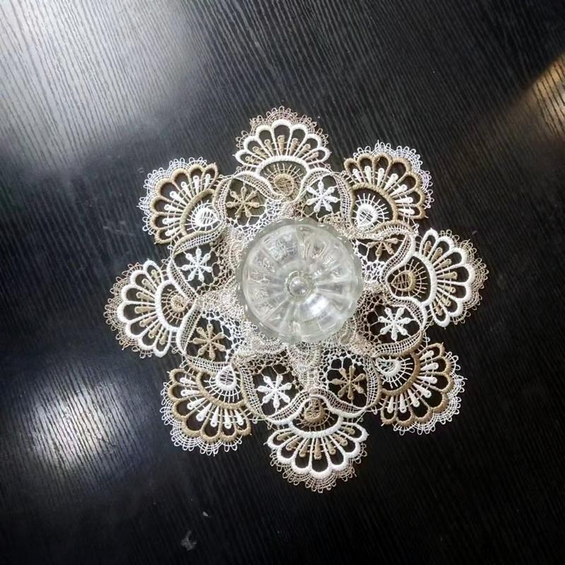 British Lace Leaf Border Transparent Bedroom Kitchen Tablecloth Hotel Restaurant Round Table Antifouling Cover Cloth Decoration