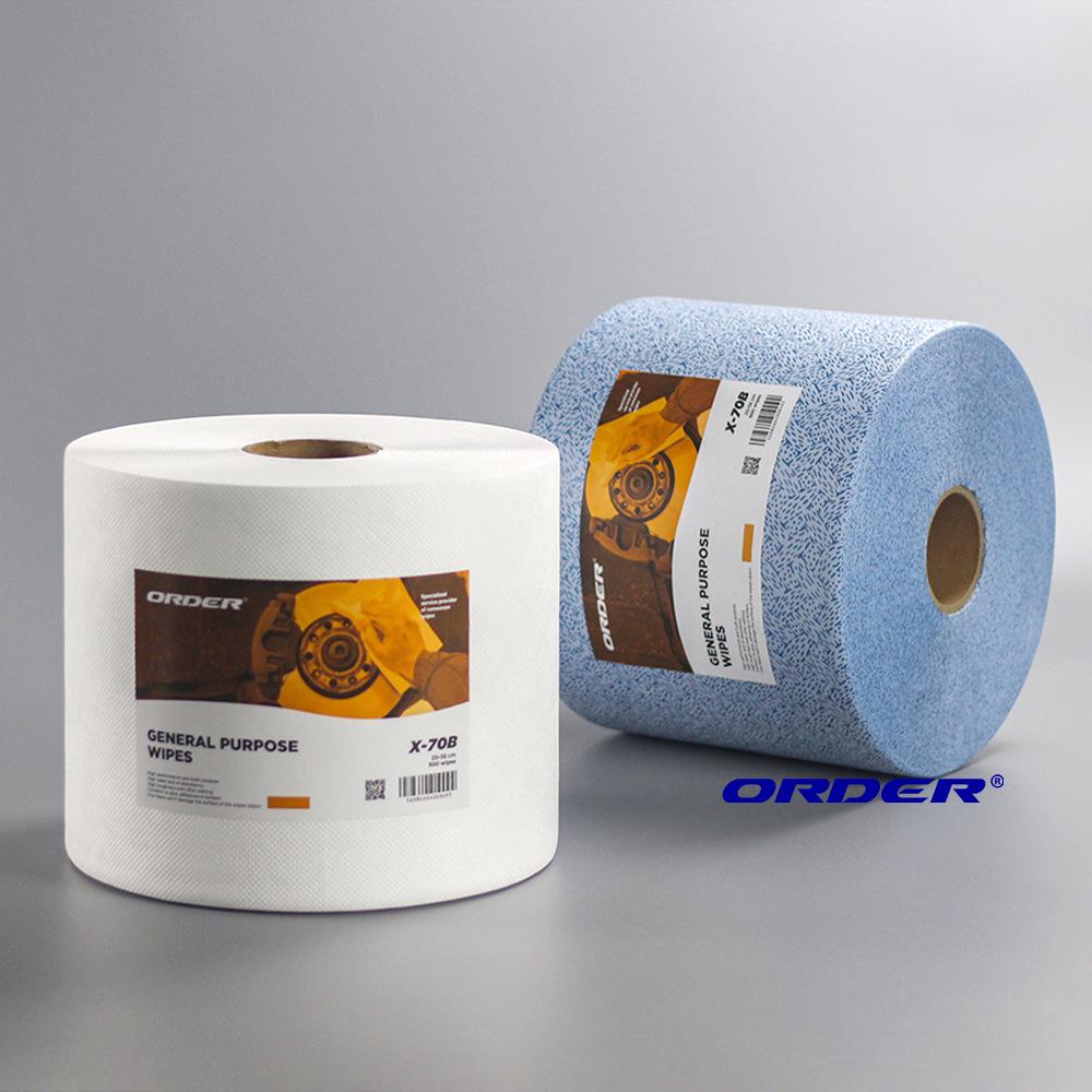 X-3331B Professional Oil & Water Absorbent Industrial Wiping Cloth, Dust-Free Large Roll, 4 Rolls/Box