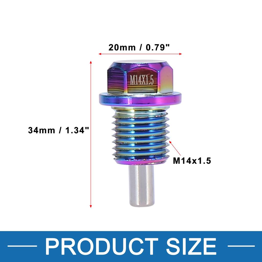 A ABSOPRO Magnetic Drain Plug M14x1.5 Sump Fan Drain Nut Bolt Screw with Gasket, Multicolor