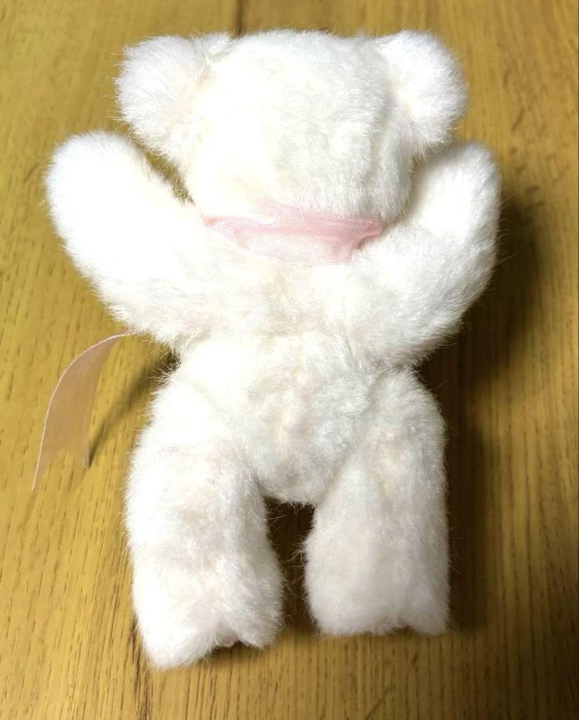 [USED] Limited-time Offer: White Stuffed Toy Teddy Bear Fiony White Pink Bear