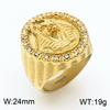 Hip Hop Gold Color Egyptian Mythology Large Ring for Men Vintage Stainless Steel Stone Finger Ring Personalized Trend Jewelryl