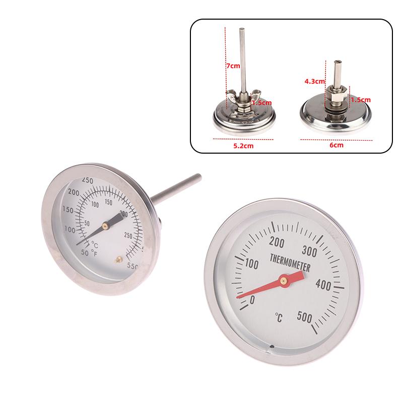 Stainless Steel Bbq Bimetal Thermometer Meter Bbq Food Cooking Meat Gauge Kitchen Professional Tools Accessory 0-500℃