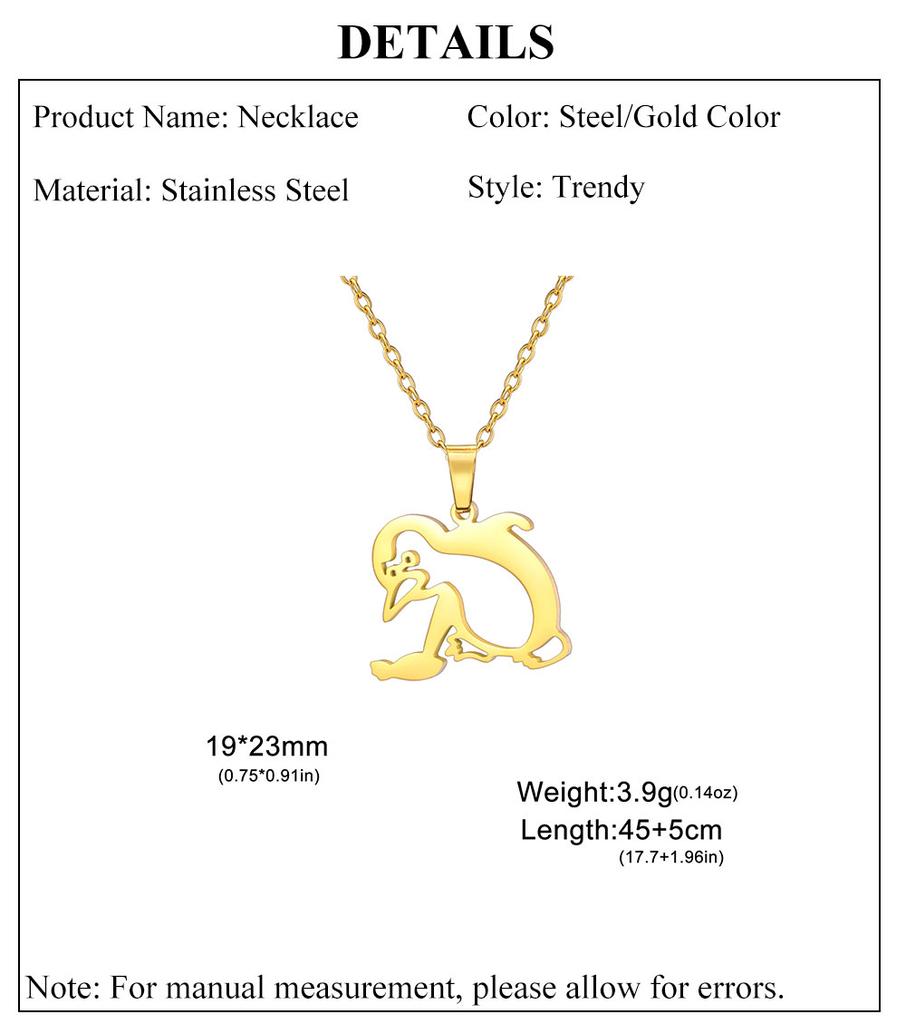 Cazador Walking Penguin Women's Necklace Cute Stainless Steel Animal Neck Chain Birthday Valentine Gift 2026 Jewelry New Trendy