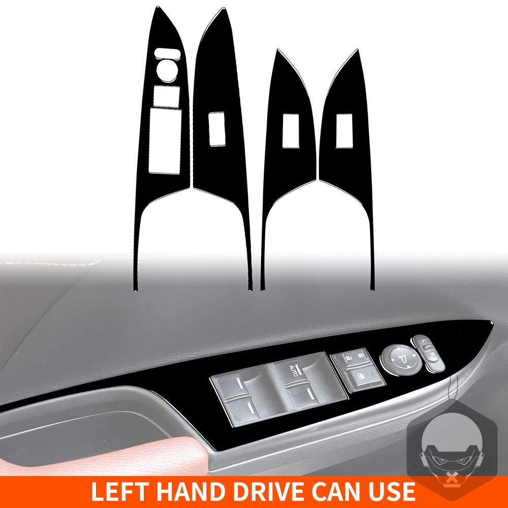For Honda Accord 2014-2017 Piano Black Stickers Central Radio AC CD Selector Door Panel Car Accessories Interior Decorative