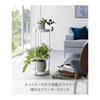 Yamazaki Jitsugyo 4366 Planter Stand with Casters, 2 Tiers, White, Approx. W25 x D26.5 x H70cm, Tower Flower Stand, Ornamental Plants, Easy to Move