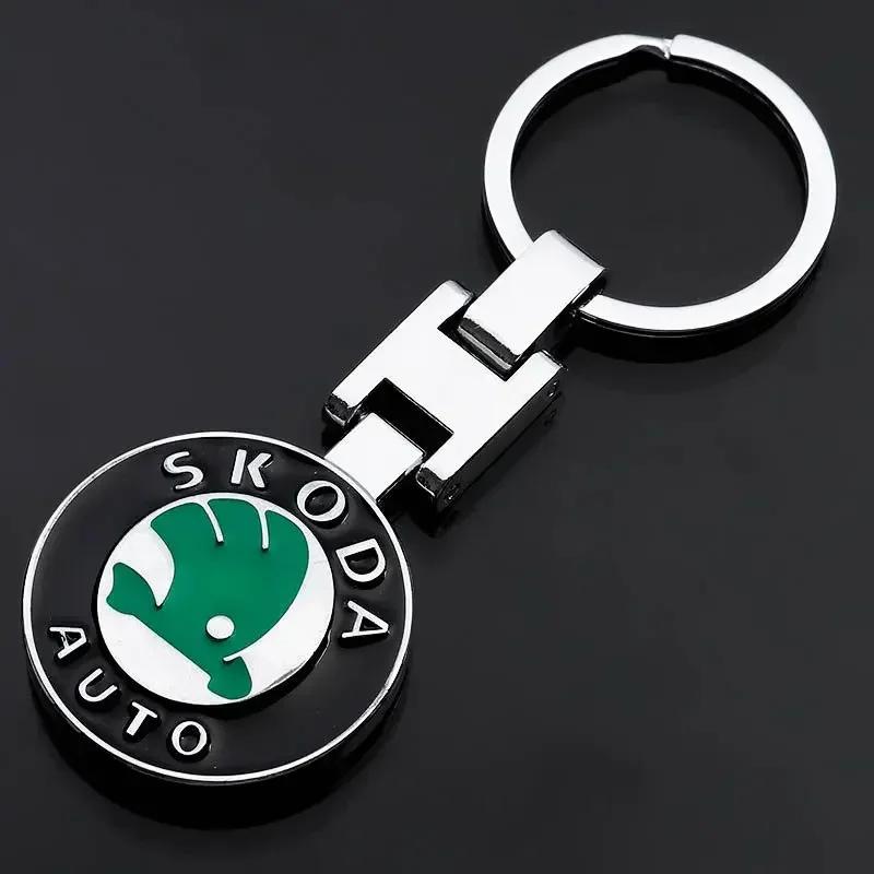 Für Skoda Octavia Kodiaq Fabia Superb Yeti Enyaq Rapid Kamiq Karoq Derivati Vrs Auto Emblem Schlüsselanhänger Styling Schlüsselring Zubehör kybf34