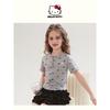 Hello Kitty Girls' Short-Sleeved T-Shirt 2025 New Summer Polka Dot Kidsren's Tops Girls' Summer Clothes Trendy