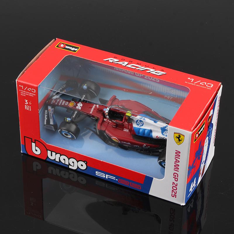 Bburago 1:43 2025 F1 Alloy Car Model Formula Racing Die Cast Toy SF25 RB21 W16 MCL39 Red Bull Mercedes Ferrari McLaren