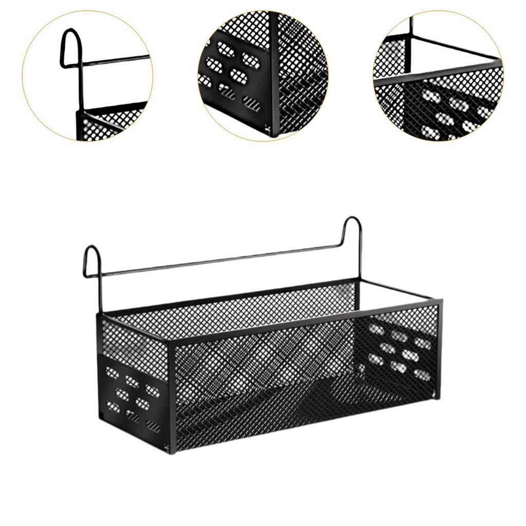 Bedside Hanging Storage Basket Practical Metal Space Saving Container Bedside Shelf for Bed Rails Dorm Hotel Apartment Office