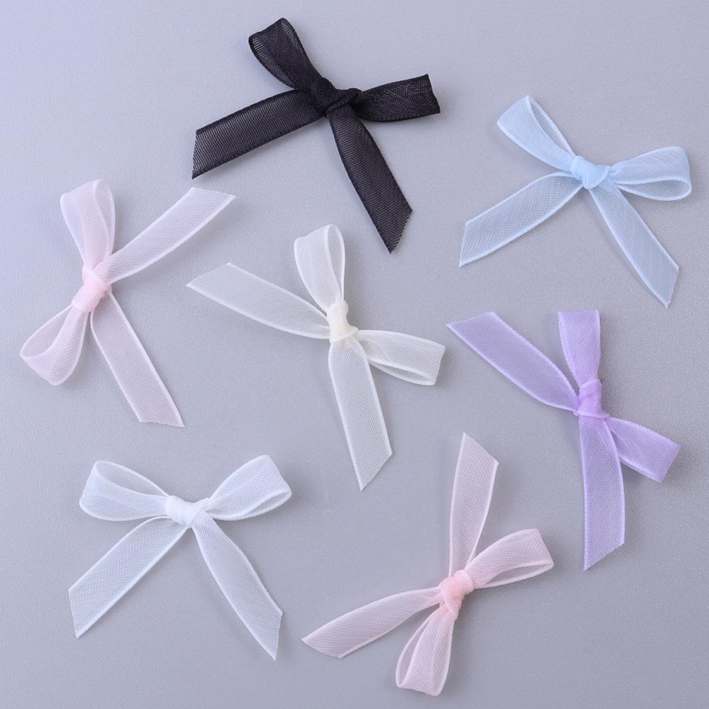 20pcs 3X4.2cm Satin Ribbon Bows Colorful Mini Organza Lace Bow For DIY Crafts Wedding Party Clothing Gift Decoration Accessories