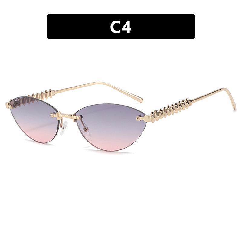 Retro Rivet Cat-Eye Sunglasses - European & American Fashion, High-End Sun Protection