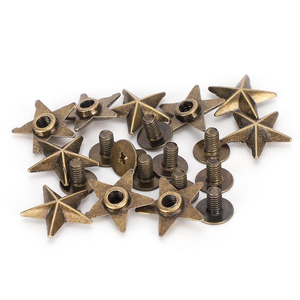 Star Shape Rivet Studs DIY Clothes Shoes Decoration Accessories with Screws 14mm