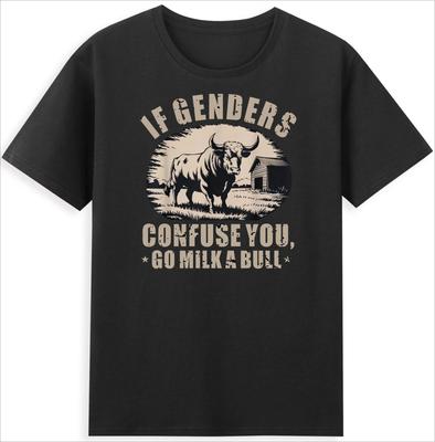 Wenn Sie verwirrt sind wegen des Geschlechts, gehen Sie eine Kuh melken Bauernhof Kuh Lustiger Spruch Herren T-Shirt Bequem Atmungsaktiv Mode Herrenbekleidung