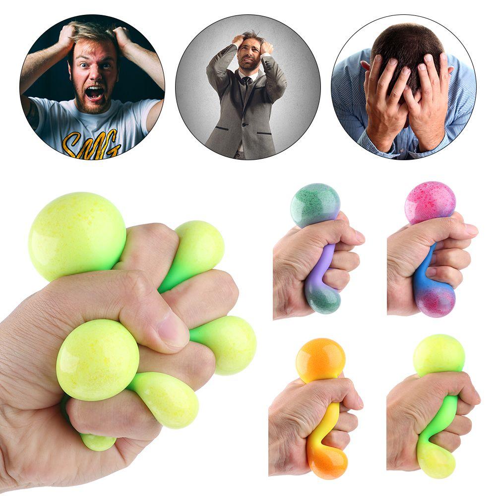 Children Decompression Toy Stress Relief Colorful Ball Fidget Toys Soft Foam Change Color TPR Squeeze Balls