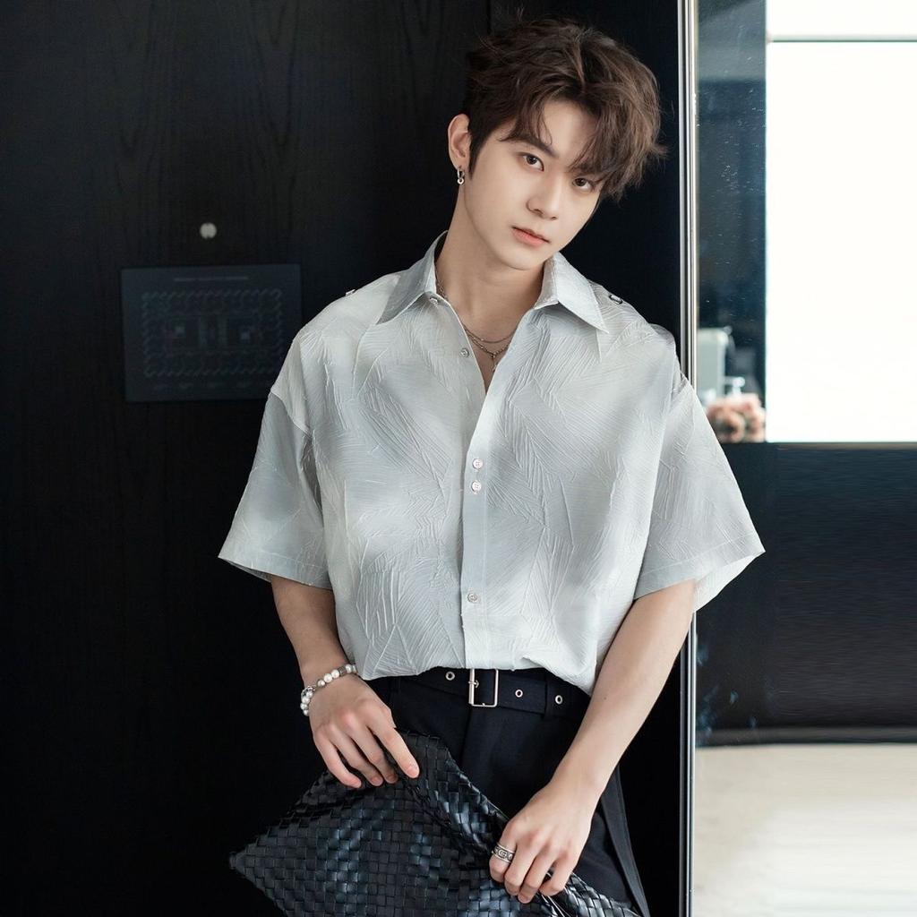 Loose Men Summer Casual Shirt Short Sleeve Top