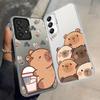 Cartoon Cute Capybara Back Phone Cover Case for Samsung Galaxy A04 A05 A06 A07 A50 A54 A03 A71 A10 A20 A56 A72 A51 A52