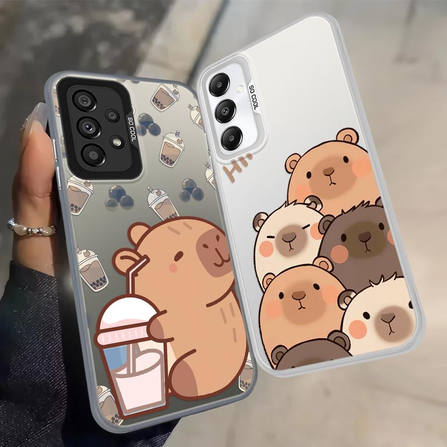 Cartoon Cute Capybara Back Phone Cover Case for Samsung Galaxy A04 A05 A06 A07 A50 A54 A03 A71 A10 A20 A56 A72 A51 A52