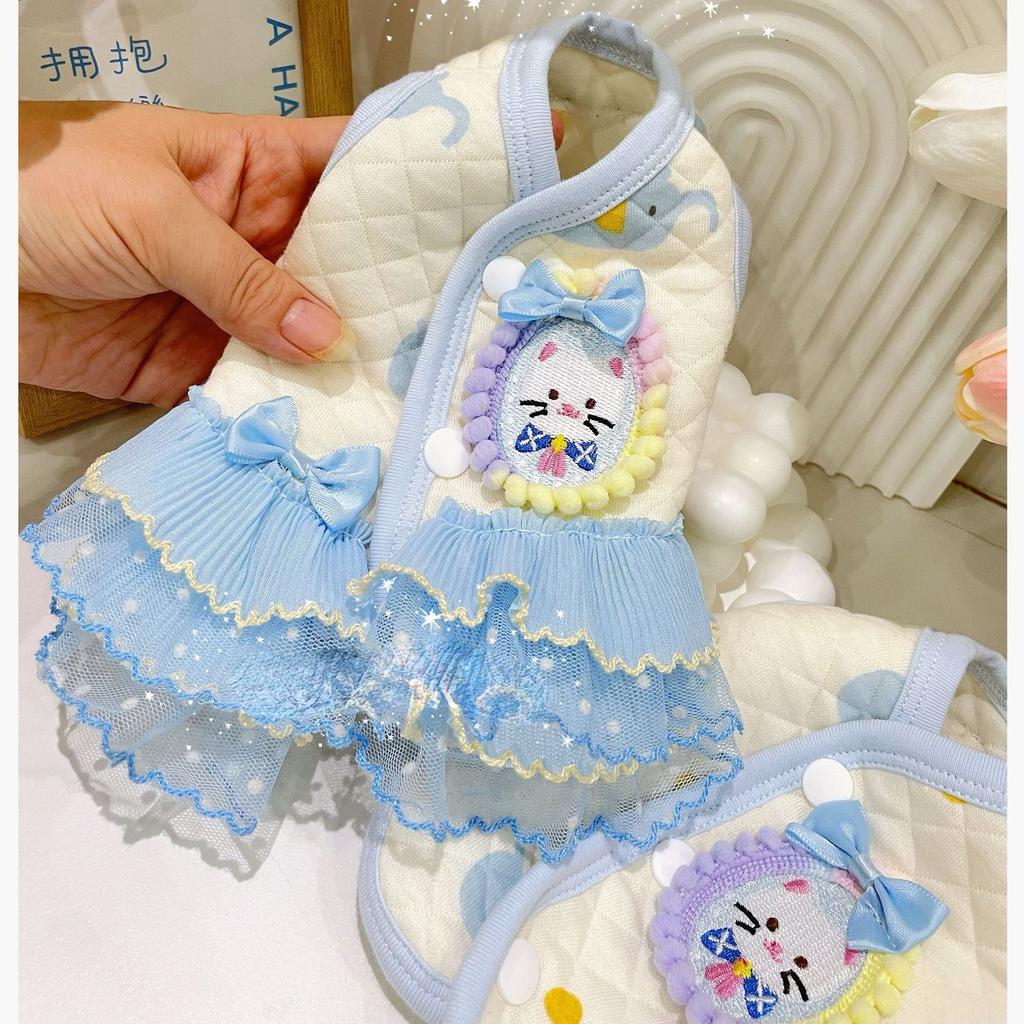 Autumn/Winter Sequin Dress Cute Bow Mesh Dress Dog Clothes Marzis York Summer Buckle Warm Home Dress Designer Dog Clothes