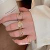Four-Piece Geometric Star Open Metal Ring Set - Retro High-End Index Finger Jewelry