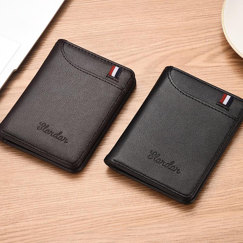 Slardar Ultra-Thin Men's Vertical Wallet: Mini Wallet for Driver's License, Student ID, Coins, and Cards.