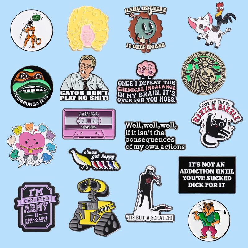 Eyecatching Cartoon Character Brooch Set With Vibrant Colors For Stylish Accessories